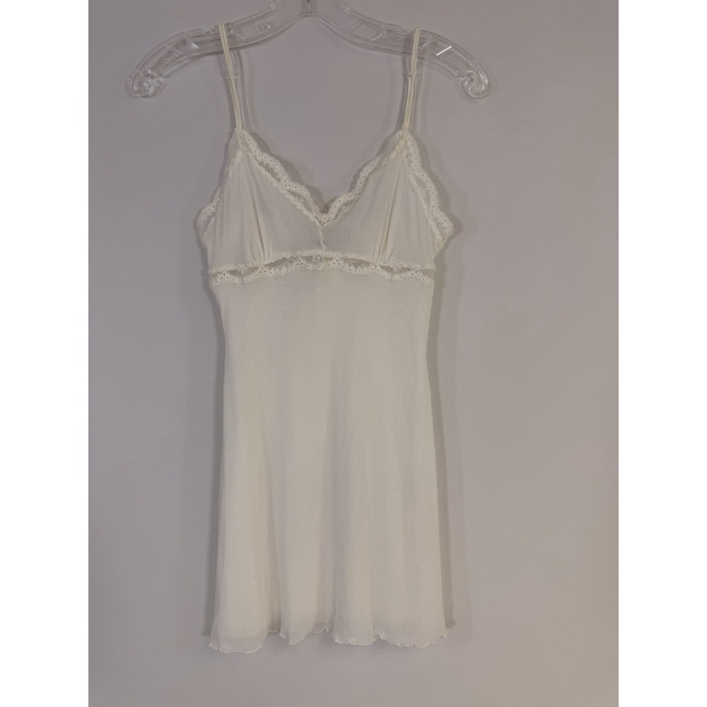 VTG Cosabella White Lace Trim Slip Dress Sz S Romantic Coquette Bridal Y2K NWOT